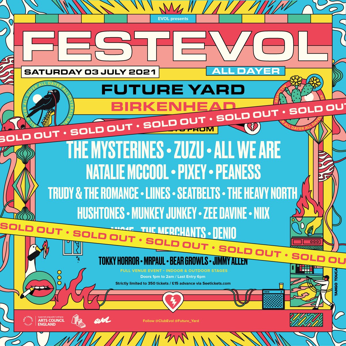 Delighted to announce that our <a href="/ClubEVOL/">EVOL</a> #FestEvol2021 all dayer at <a href="/future_yard/">Future Yard</a> has SOLD OUT this morning. Beautiful -x-