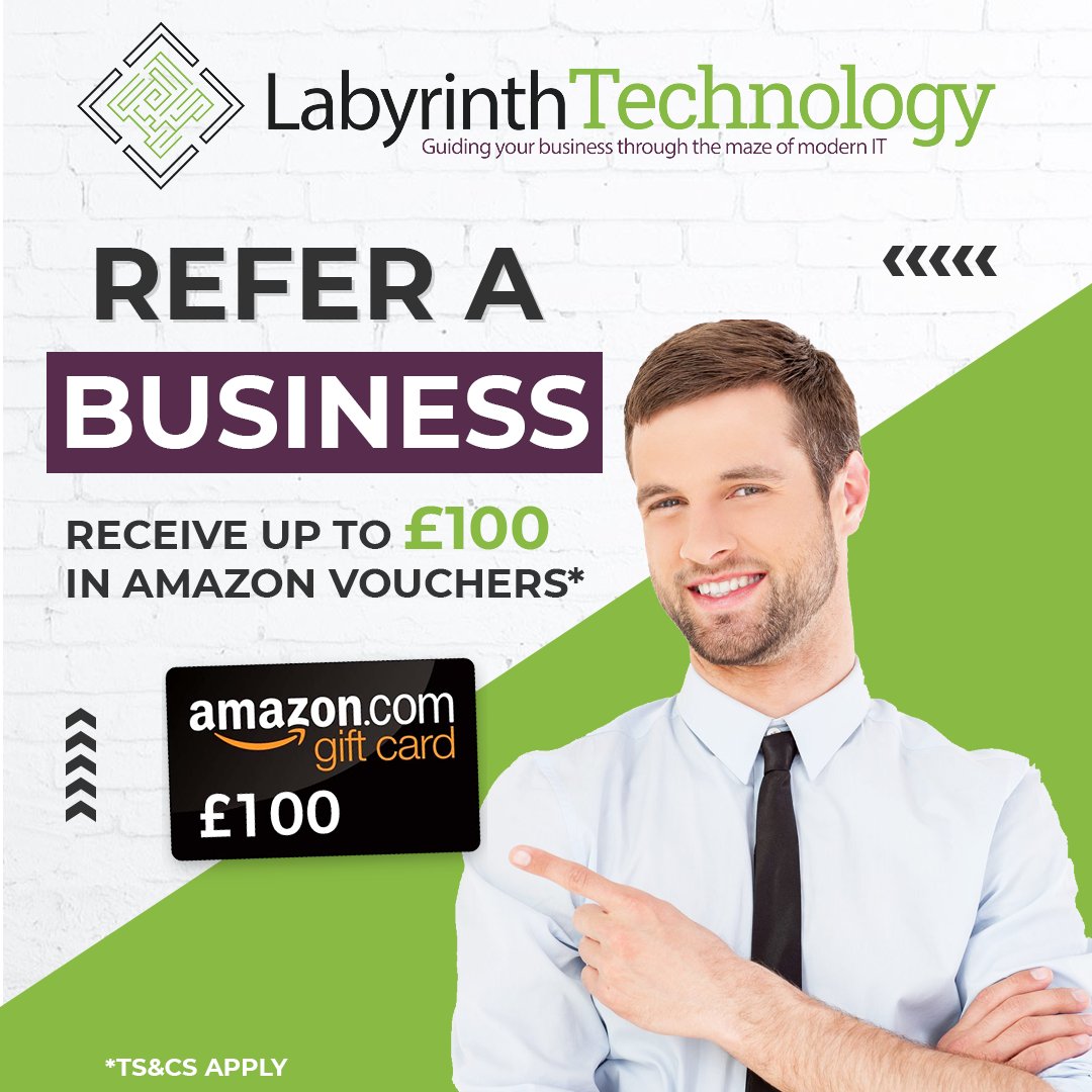 LabyrinthIT's tweet image. Do YOU know of any firm looking for IT support in #London? Get up to £100 in #Amazon vouchers for each successfully onboarded new client you refer to us. Simply click the link below, and fill in the form!

Ts&amp;amp;Cs apply

labyrinthit.com/referrals/