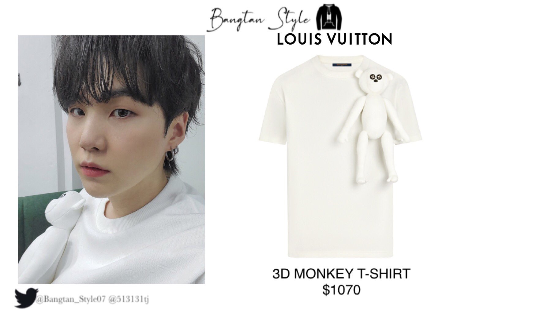 Bangtan Style⁷ (slow) on X: Twitter Post 210912 Namjoon also wears Louis  Vuitton Signature 3D Pocket Monogram T-shirt ($945). #RM #BTS @BTS_twt   / X