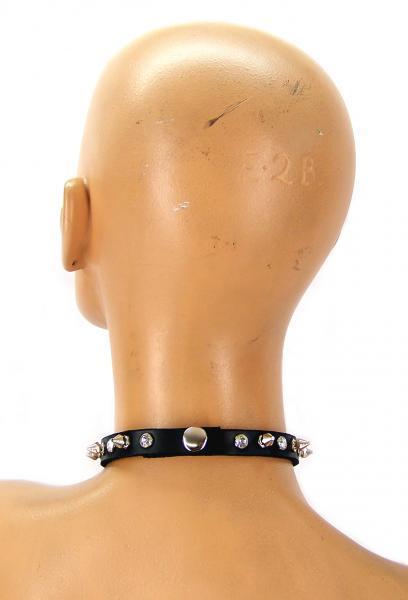 CenterPointFash's tweet photo. Leather Rhinestone-Spike Choker (Large) Axovus https://t.co/ZO6ICyzjA0 https://t.co/PMLxcSAXqA