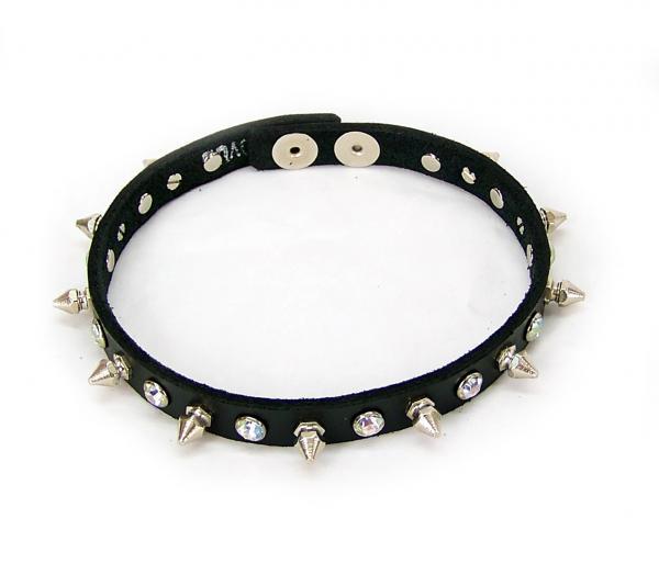 CenterPointFash's tweet photo. Leather Rhinestone-Spike Choker (Large) Axovus https://t.co/ZO6ICyzjA0 https://t.co/PMLxcSAXqA