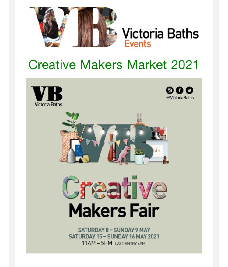 There’s still time to grab your tickets for tomorrow’s Creative MakersMarket <a href="/victoriabaths/">Victoria Baths</a>