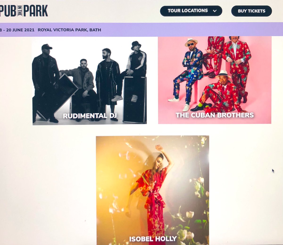 So excited to see <a href="/IsobelHolly/">Isobel Holly</a> &amp; fab band on the line up for <a href="/ChefTomKerridge/">Tom Kerridge</a> <a href="/Pubinthepark_/">Pub in the Park</a> #Bath June 19th pm opening for the incredible <a href="/Rudimental/">Rudimental</a> &amp; <a href="/cubanbrothers/">The Cuban Brothers</a> 😍💃🏻🕺🏽🎶 <a href="/bathlive/">Bath Live</a> <a href="/WeLoveBath/">Love Bath</a> <a href="/BathLifeMag/">Bath Life</a> <a href="/TheBathMagazine/">The Bath Magazine</a> @RNCMvoice #livemusic #lockdowneasing