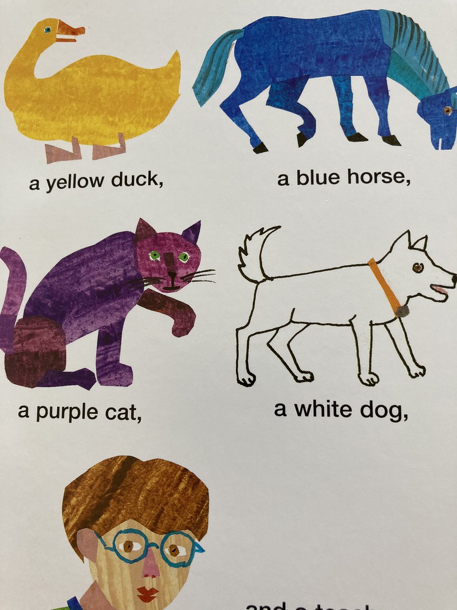 Eric Carle really fucked up when he included a white dog on a black  background in “Brown Bear, Brown Bear, What Do You See?”, image size:900x1200