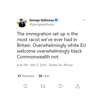 GerryHassan's tweet photo. The descent of George Galloway from the radical firebrand of his youth to being an apologist for the British state's worst practices in Kenmure Street, Pollokshields. Next stop will be fully joining the latest Nigel Farage political initiative. https://t.co/OfhBKCKkZC