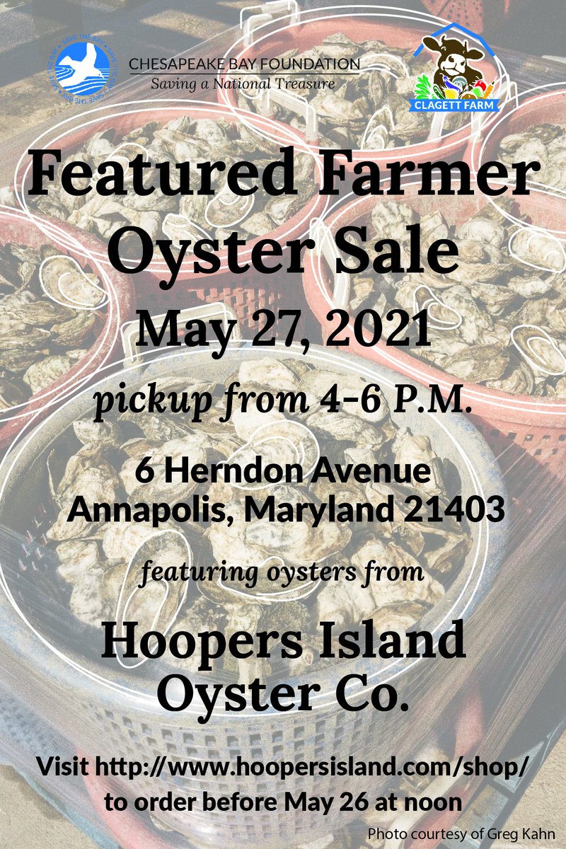 Hey Annapolis oyster lovers! Kick-off summer w/oysters from the Chesapeake! We'll be at <a href="/chesapeakebay/">Chesapeake Bay Foundation</a> 5/27 #oysters #sustainableseafood #annapolis