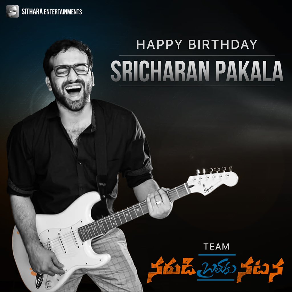 Wishing a very Happy Birthday to our Music Director @SricharanPakala 🎶

- Team #NarudiBrathukuNatana 

@Siddu_buoy @iamnehashetty @K13Vimal @vamsi84 #SaiPrakashU @DheeMogilineni