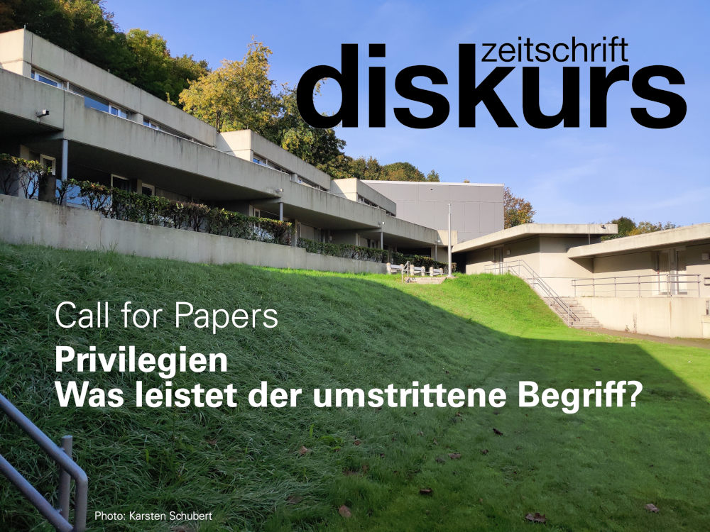 diskursjournal's tweet photo. #Privilegien - Was leistet der umstrittene Begriff? 
Aktueller #CfP der Zeitschrift diskurs wegen Pandemie verlängert bis 31.8.2021. Bitte teilen!
https://t.co/fOEQ7WxHcc https://t.co/qu4uqporMC