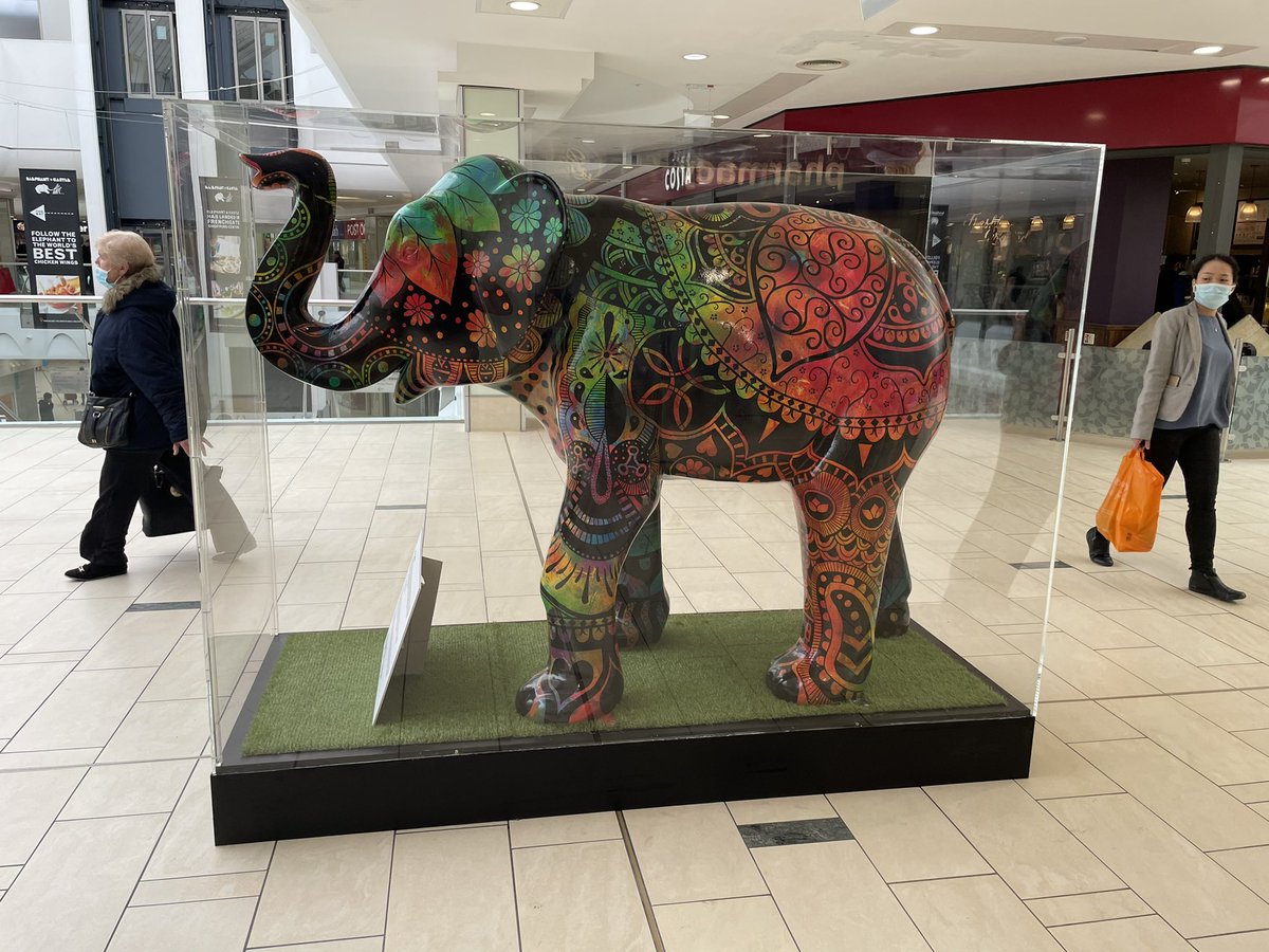 CollectivePrint's tweet photo. Built the cabinets and installed these Elephants today at Frenchgate Shopping Centre Doncaster https://t.co/gWnuigJWW6