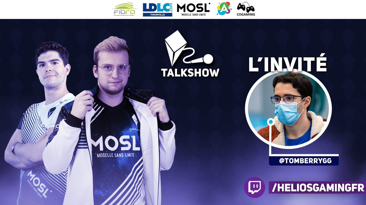 Ce soir, retrouvez <a href="/Lucas_ZHT/">ZHT</a> &amp; <a href="/jazzpunquiche/">Jazzpunk</a> pour une nouvelle émission sur notre WEB TV : 
👉 le Helios SSBU Talkshow 🎙

Le premier invité de ce nouveau concept est <a href="/TomberryGG/">BSK Tomberry</a> !

Retrouvez-les en live dès 19h sur :
🔴 twitch.tv/heliosgamingfr

📸 <a href="/luc_bouchon/">Luc Bouchon 📸</a>
