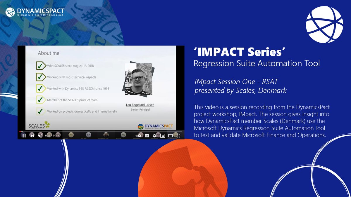 #IMPACT Webinar. #MicrosoftDynamics Regression Suite Automation Tool. Great insights to how SCALES Group A/S @SCALESGroup (Denmark) uses the tool to validate #DynamicsF&amp;O
ow.ly/bwQR50EH4wP