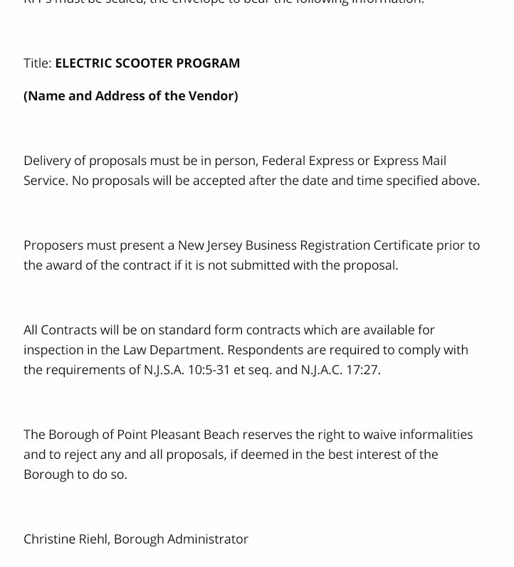 PtPleasantBchNJ's tweet photo. Request for RFPs – Electric Scooter Program

#PPBNJ 

https://t.co/CAmuAe9aHK https://t.co/eZRQB0PJxf
