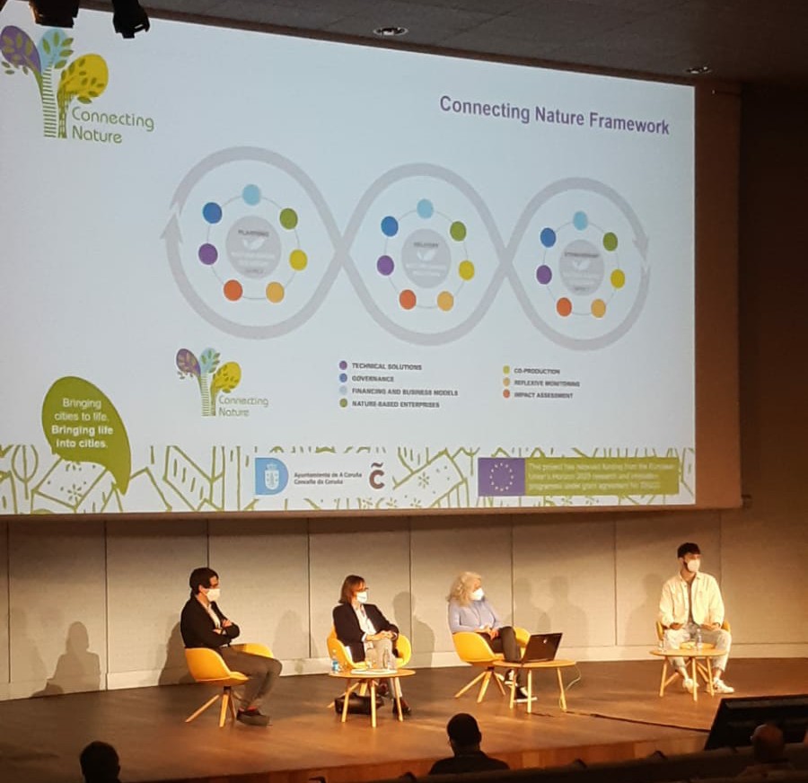 ant_pg's tweet image. Presenting today our @ConnectingNBS exemplar of an Urban Gardens Network and the #ConnectingNatureFramework in the conference &quot;From Farm to City&quot; on #foodpolicies organised by @ConcelloCoruna @URBACT_ES