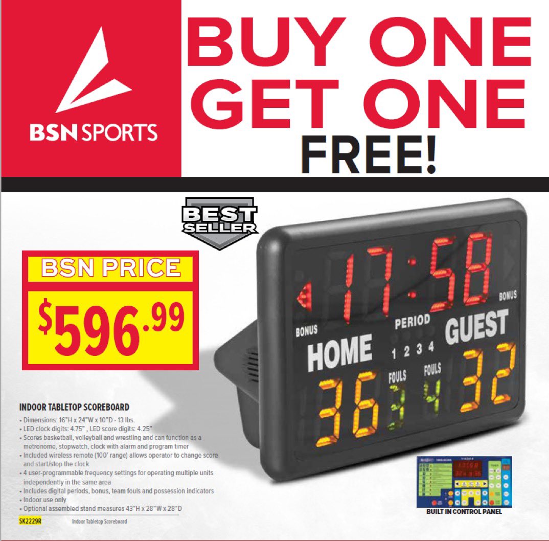 BSNSPORTS Florida (@bsnsports_fl) on Twitter photo 🔥BOGO🔥BOGO🔥BOGO🔥
In need of a Table Scoreboard for your organization? Why get 1 when you can get TWO for the price of ONE! Promo is good for limited time...Contact your local <a href="/BSNSPORTS/">BSN SPORTS</a> sales pro or DM here for more info! #deals 🔥BOGO🔥BOGO🔥BOGO🔥
In need of a Table Scoreboard for your organization? Why get 1 when you can get TWO for the price of ONE! Promo is good for limited time...Contact your local <a href="/BSNSPORTS/">BSN SPORTS</a> sales pro or DM here for more info! #deals