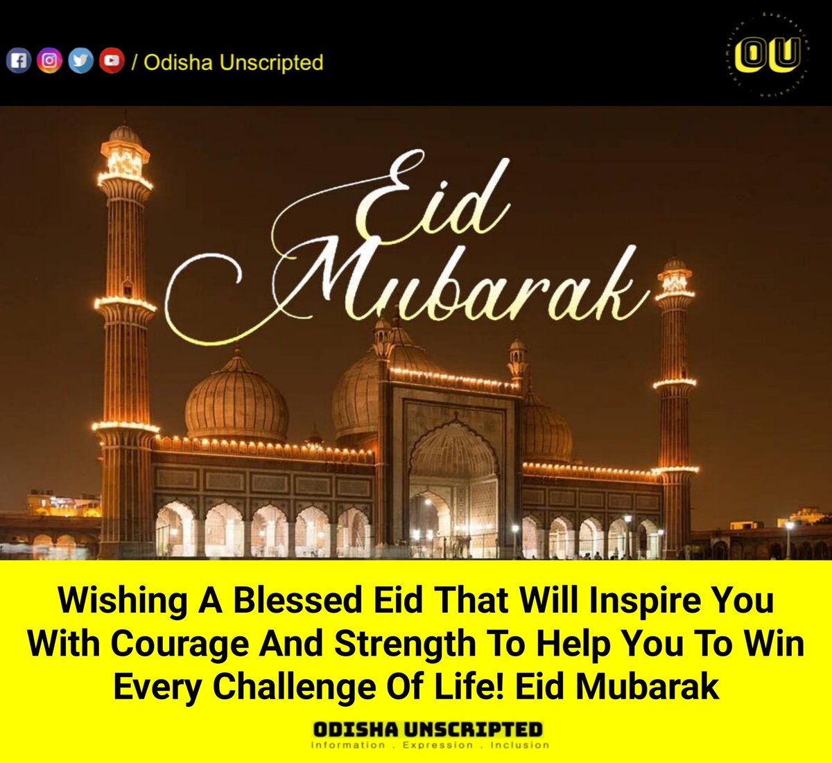 odisha_unscript's tweet photo. Eid Mubarak ❤❤
#odishaunscripted 
#Covid19India 
#eidmubarak 
#stayhome https://t.co/RwX5aOYqnJ