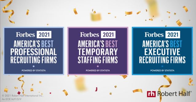Soowan's tweet photo. .@roberthalf is No. 1 on @Forbes' annual lists of America's Best Professional Recruiting Firms and America’s Best Temporary Staffing Firms. We’re also on the list of Best Executive Recruiting Firms. https://t.co/ZgkRHXf5vK https://t.co/r5Nk5U38km