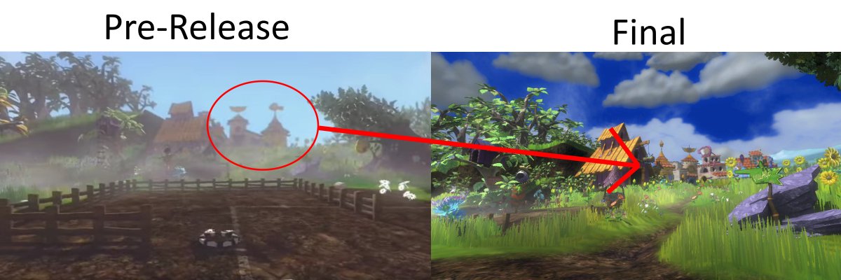 Trivia Pinata Pre Release Footage Of The First Vivapinata Game Shows A Completely Different Village Layout Than What Ended Up In The Final Game Paper Pets For Example Is Much Larger