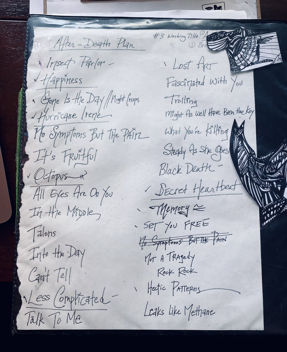 AfterDeathPlan's tweet image. I think the next album will be from this list. We’re still riding out a writing resurgence. Gotta follow those till they peter out #afterdeathplan