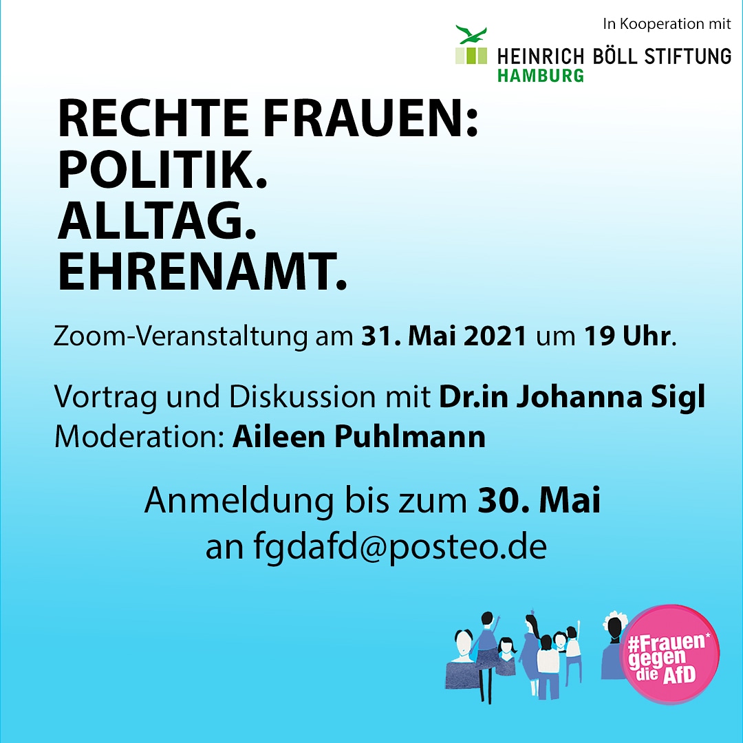 fgdafd's tweet photo. Wir freuen uns, wenn ihr dabei seid! Hier gibt es detaillierte Infos - > https://t.co/TuXZduRLAM #rechtefrauen #noafd @boell_stiftung https://t.co/8WkMGCwRxH