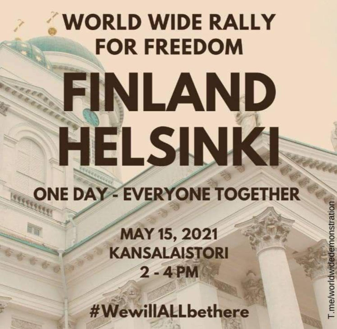 RT @MarioArgenta: Tomorrow in #Helsinki. Be there. #Freedom #Scamdemic #covid1984 #NoVaccinePassportsAnywhere https://t.co/Xh8ryrpL30