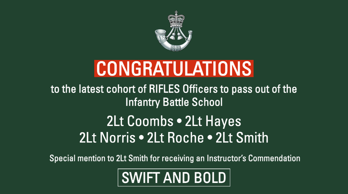 Well done to our young officers for successfully completing the Platoon Commander's Battle Course at <a href="/IBSBrecon/">Infantry Battle School</a> #WeAreFamily