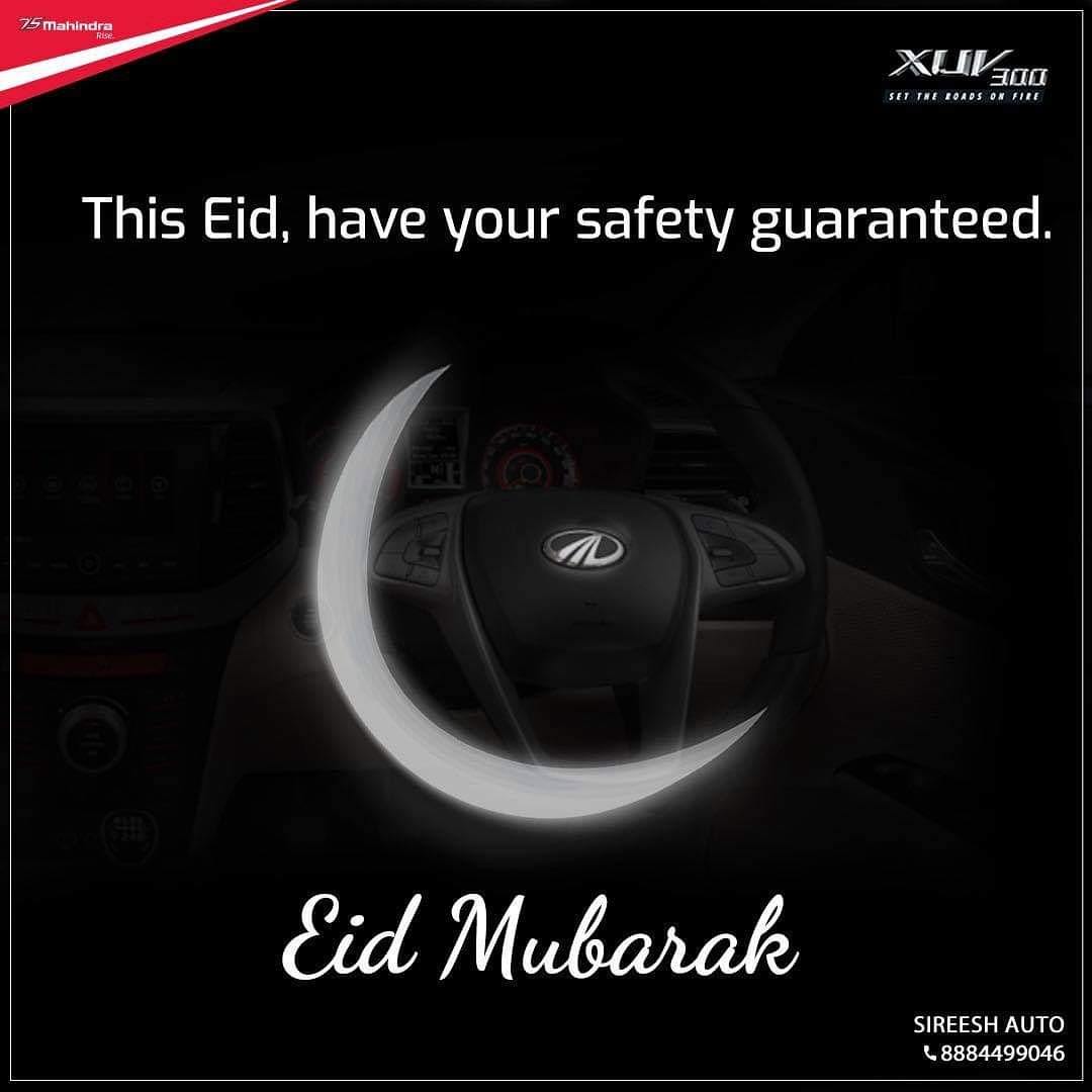 sireesh_auto's tweet photo. In a year when everything seems uncertain, we can guarantee your safety with India's safest car - the XUV300. Wishing you and your family a blessed Eid Mubarak!

#eidmubarak #eidulfitri #stayhome #staysafe #lockdowneid #ramadhan #eidcollection #happyeid #Mahindra #sireeshauto https://t.co/FlspO899PJ