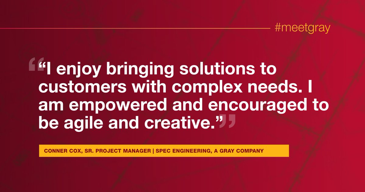 lifeatgray's tweet photo. Meet Conner! @specengsys Senior Project Manager Conner Cox, an avid golfer and family man, shares his insight into being a part of the #GrayFamily. Learn more here: https://t.co/gk9a4Q8bhE. #MeetGray https://t.co/QH0JJv8NrW