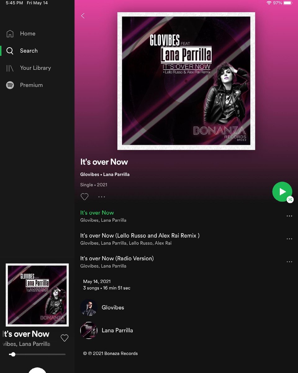 Salmaalthemairi's tweet photo. I’m so happy that’s it’s in Spotify. Congratulations 🎉 Love this song so much I can’t stop listening to your beautiful voice. It’s gonna stay #1 in my heart ♥️ @LanaParrilla  @beatport #itsovernow #lanaparrilla #keepitregal #glovibes #Spotify https://t.co/A7sYyPTuei