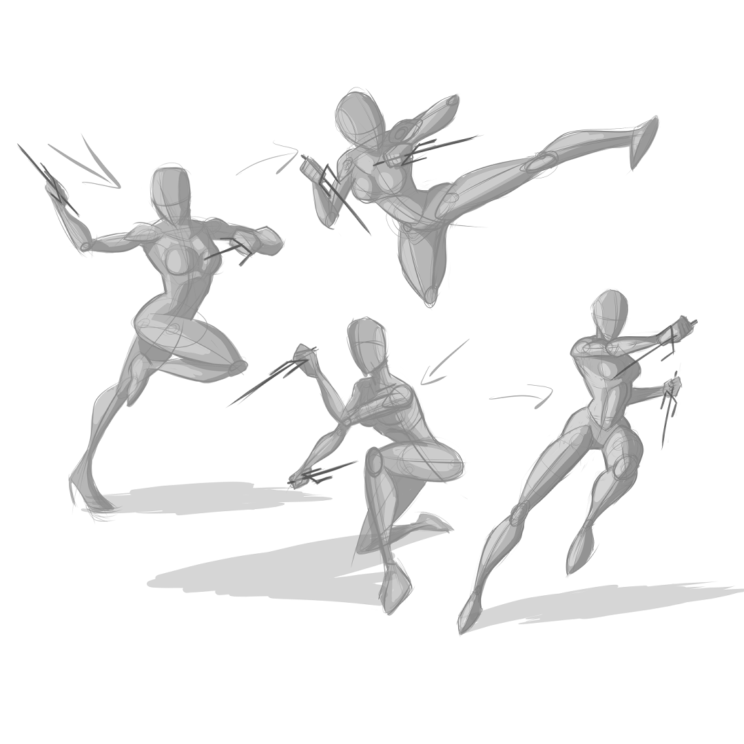 Matt Mozgiel - Female Action Hero - Concept, Rotation, Expressions, Poses