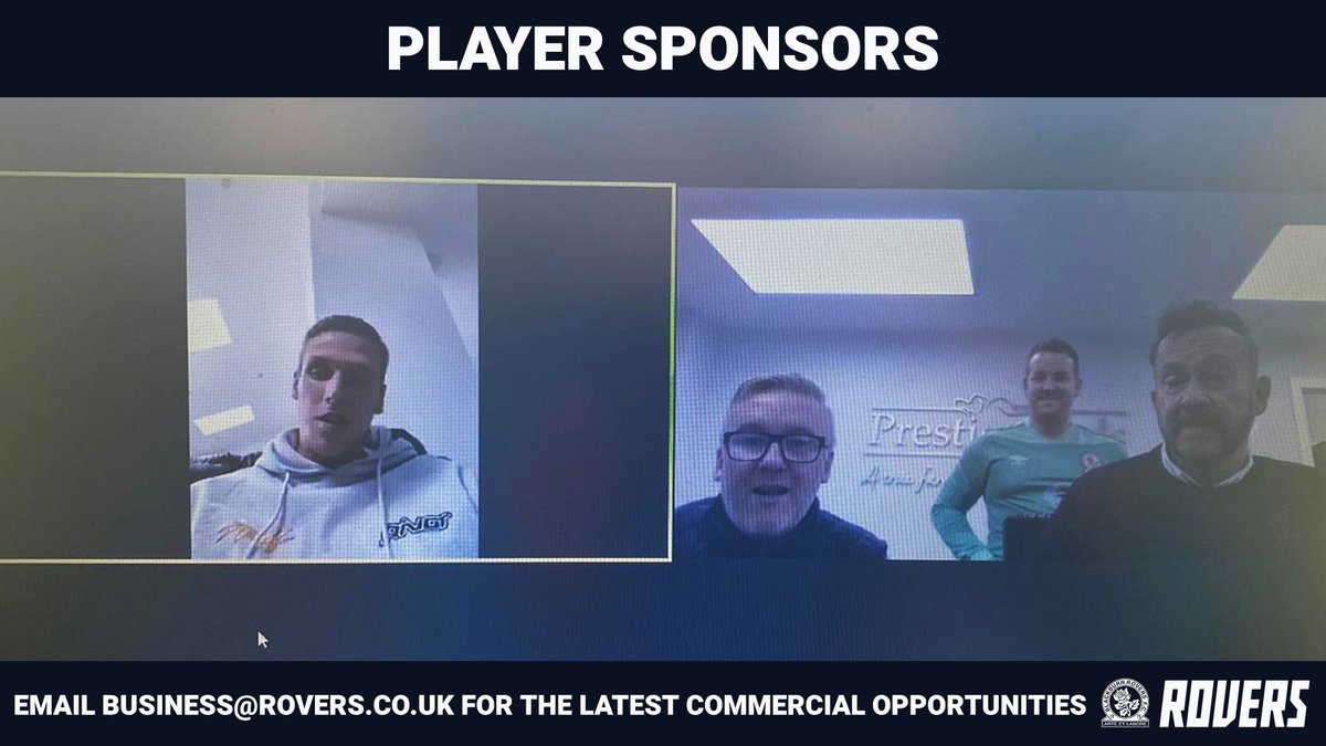💻👏 Despite our 2020/21 Player Sponsors being unable to make their annual visit to the #Rovers training ground this season due to Covid-19 restrictions, the players were still keen to show their appreciation by taking part in a virtual meet &amp; greet via Zoom!

#WeAreTogether 🔵⚪️