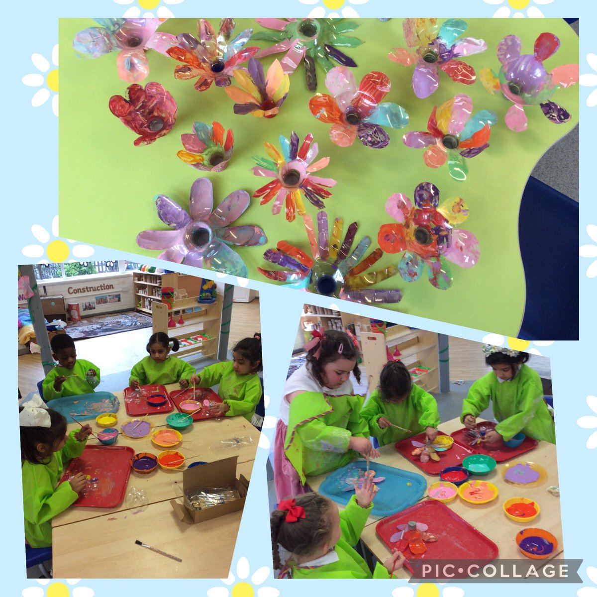 stclareslpool's tweet photo. We recycled plastic bottles to make these beautiful flowers. They will look fabulous when we put them outside! #ecoclub #reduce #reuse #recycle #flowers https://t.co/J2c3W5ug28
