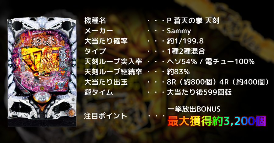 サマーセール35%オフ パチンコ実機 P 蒼天の拳 天刻 ライトミドル