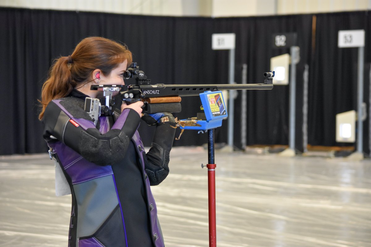 TCURifle's tweet image. Day 1 of the Junior Olympics for Stephanie Allan was a great one! She sits fifth in smallbore (584) and seventh in air rifle (622.4). Both marks are career-highs for Stephanie!

#GoFrogs