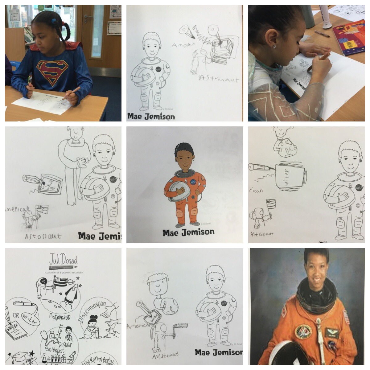 Redwood 1 really enjoyed being illustrators and drawing our ‘class hero’ @maejemison .Thank you @julidosad for an amazing ‘Doodle with Purpose’ workshop!