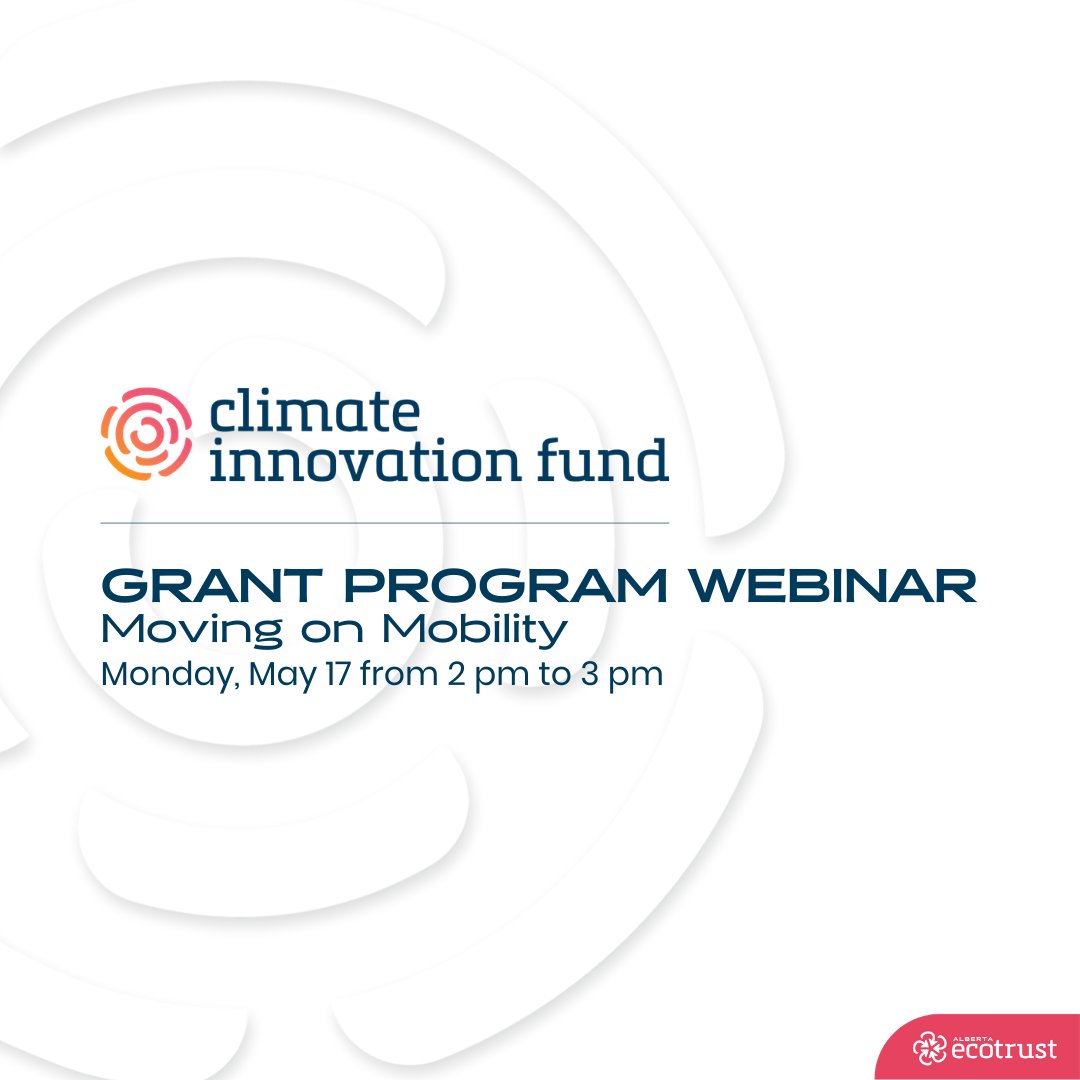 Join us on Monday, May 17 to learn about our new Climate Innovation Fund Grant Program focus area, Moving on Mobility.

And, hear from @ShaunaSylvester & Jude Crasta on @MLR_BC initiative in Metro Vancouver!

Register here: buff.ly/2Rn9OIW