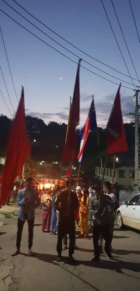 myatsumarhlaing's tweet photo. A night strike was held by the local people in Mashikahtaung Hpakant tonight. They’ve been staging night strike everyday since February. #WhatsHappeningInMyanmar #MilkTeaAlliance #May14Coup https://t.co/8uWqCYH9Sz