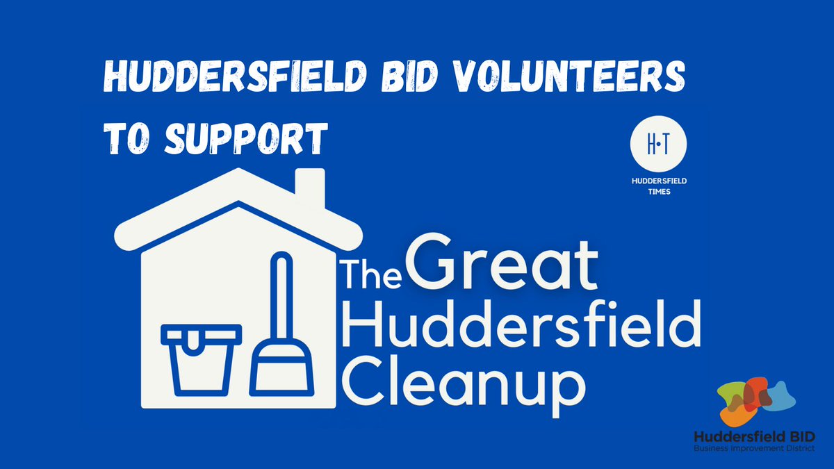 We are looking forward to volunteering with Huddersfield Times  on the Great Huddersfield Cleanup.
Have you got a few hours to spare during the Bank Holiday?

Visit huddersfieldbid.co.uk/huddersfield-b…

#huddersfieldcleanup #huddersfield #cleantown #volunteer #community #helloclean