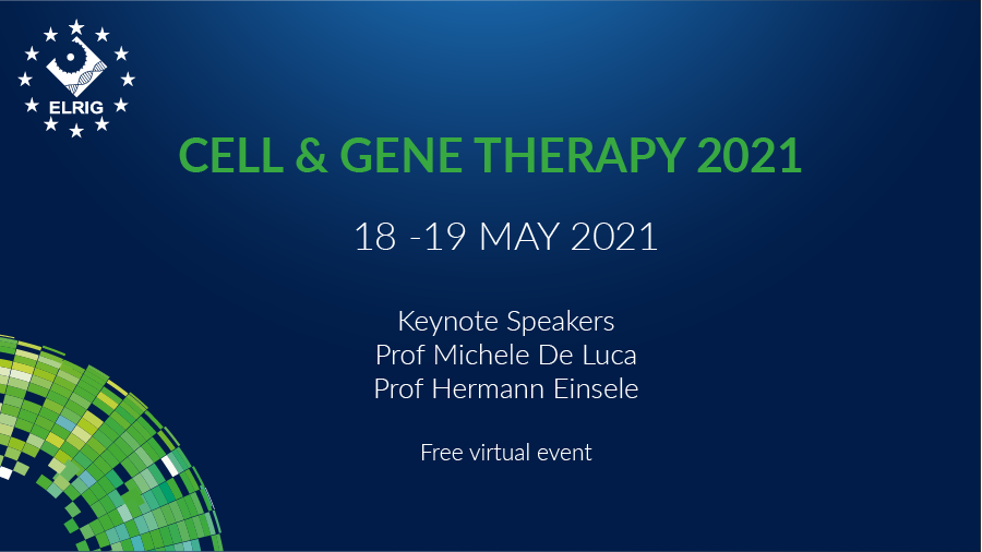 DrugTargetRev's tweet photo. The first ELRIG meeting on Advances in Cell and Gene Therapies will be held as a virtual event on the 18th and 19th of May 2021.
Register here: https://t.co/1WYnGVI4zo
#ELRIGCellandGene #drugdiscovery #genetherapy #celltherapy #cellbasedtherapy #genetics https://t.co/TqZVPZ7FgU