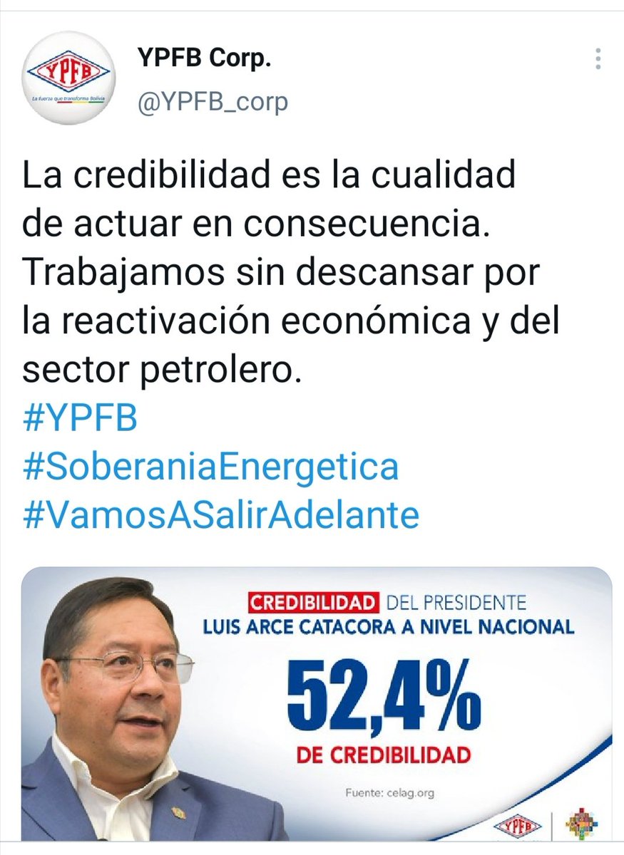 MarZel65's tweet photo. ¿Por qué YPFB se dedica a difundir encuestas del sesgado y promasista CELAG? La respuesta es que trata de dar gato por liebre. Publican que la credibilidad de Arce es "alta", pero no te dicen que la exparlamentaria y exministra Gabriela Montaño forma parte del CELAG... https://t.co/sooZHcklVu