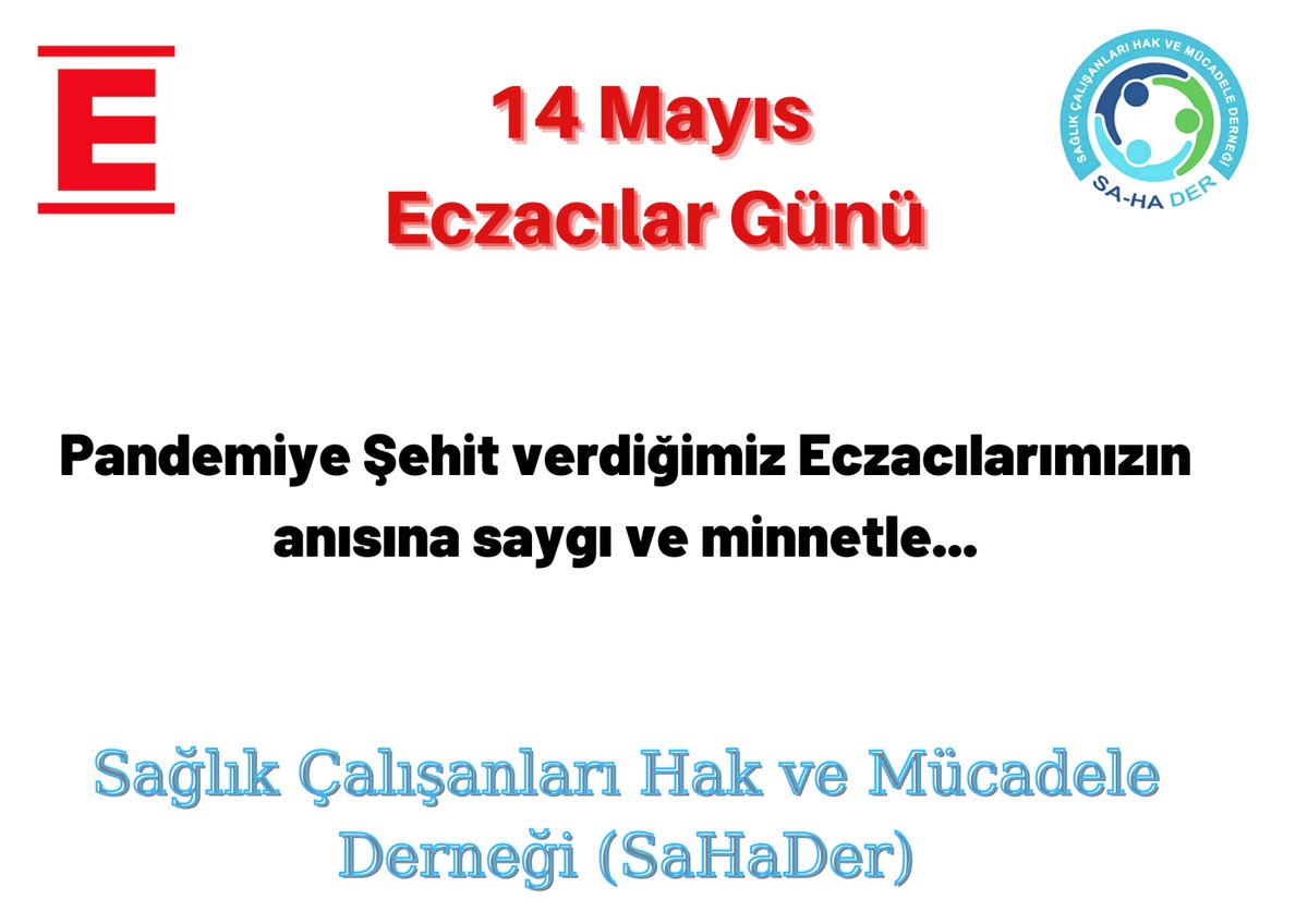 Tüm Eczacılarımızın gününü kutluyor, şehit olan Eczacılarımızı rahmetle anıyoruz!
#EczacılıkGünü