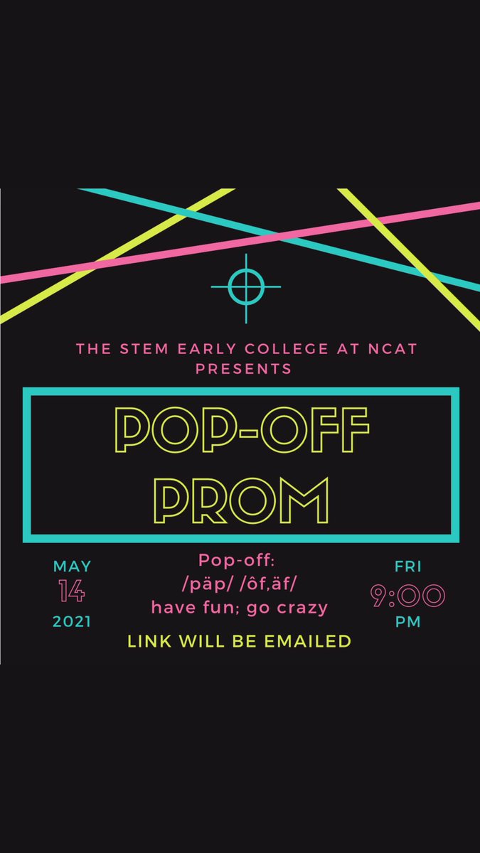 STEMECNCAT's tweet photo. πTONIGHT π The Virtual Pop-Off Prom is happening!!!!! Juniors and seniors pop your balloons today and join us from 8-11pm for a night of fun, music, and more surprises!!! #STEMprom #ToTheFuture #PopOff https://t.co/yj3skT6mkn