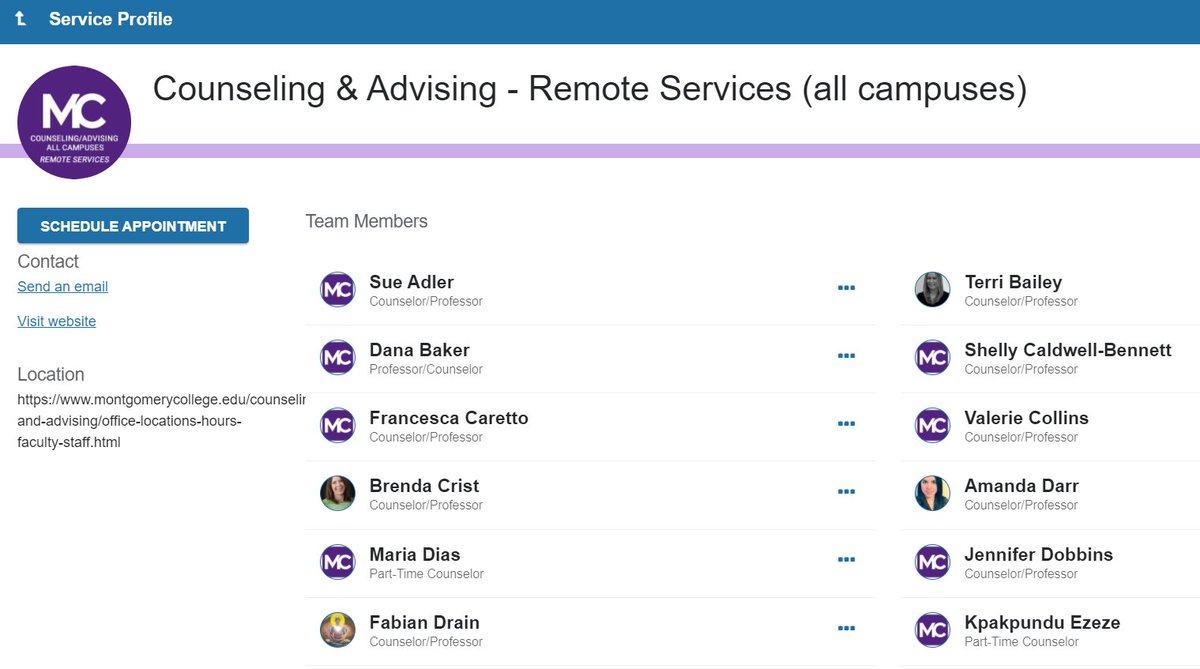 ApplyMC's tweet photo. Look for the blue button: "Schedule Appointment". #RaptorThread @montgomerycoll @MCPS @MCEngage https://t.co/91VgzwVUiz