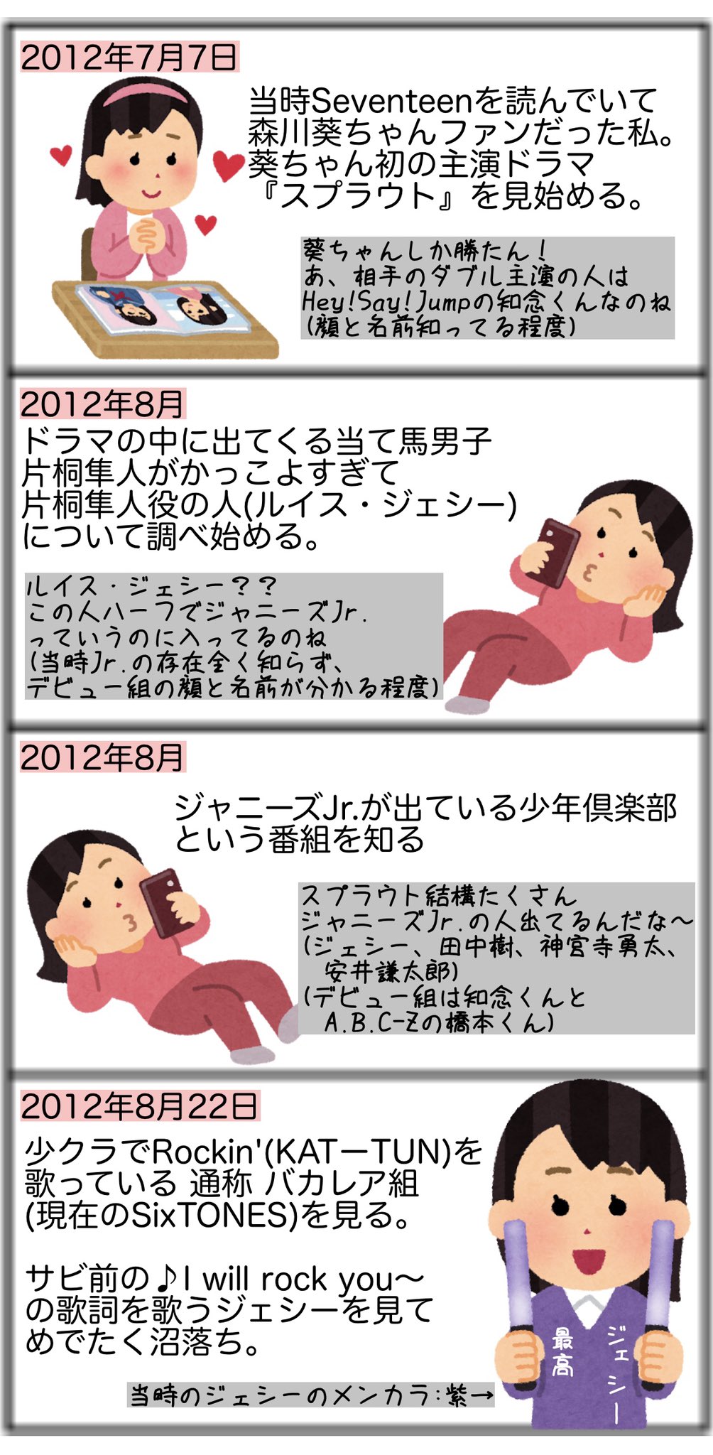 まゆっち 私のsixtones沼落ちストーリー 今更 漫画書けないから いらすとや使用 スプラウトdvd買って何回も見直してるけど本当に良い 見た事ない人1度見てほしい 絶対損させないから 今のジェシーも最高だけど クールな役柄頑張って演じてる