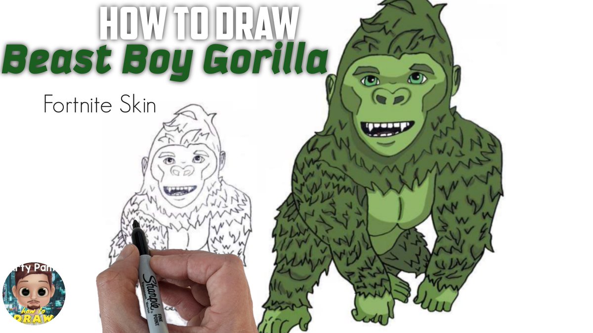 How To Draw Beast Boy Gorilla | Fortnite Skin out now!  https://t.co/oWF28jhi2p via @YouTube #Fortnite #beastboy #beastboygorilla # TeenTitans #FortniteArt #howtodraw #ArtyPants, image size:1200x675