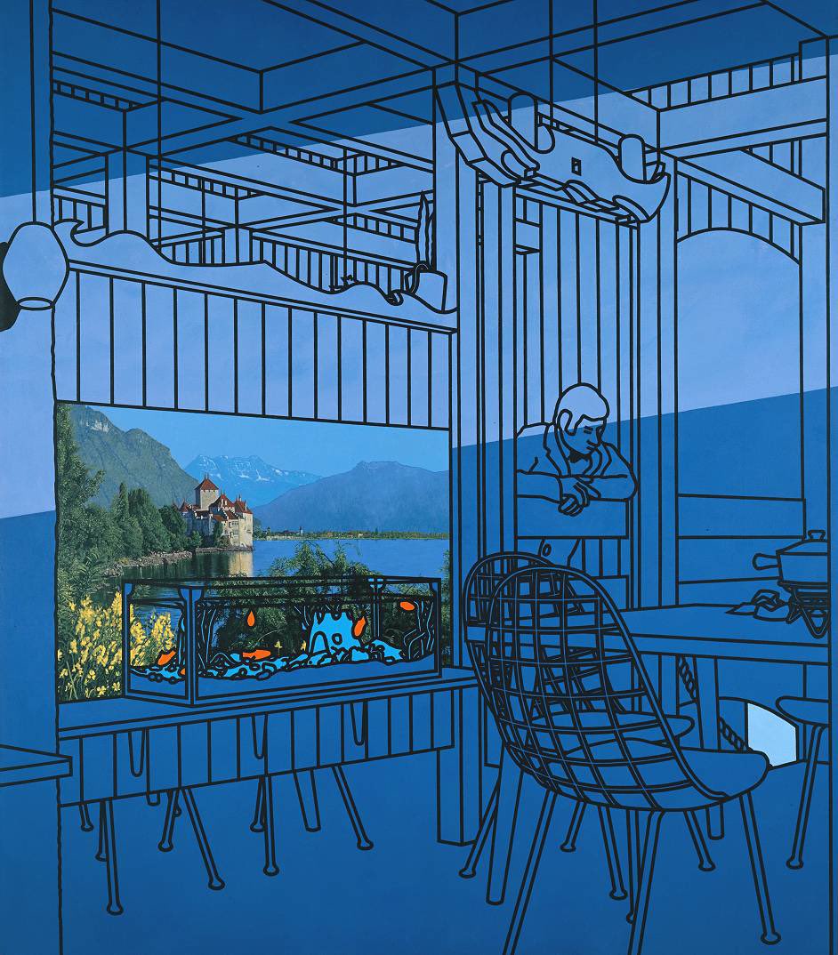 #PatrickCaulfield  Après le Petit-déjeuner.  1975 wikiart.org/fr/patrick-cau…