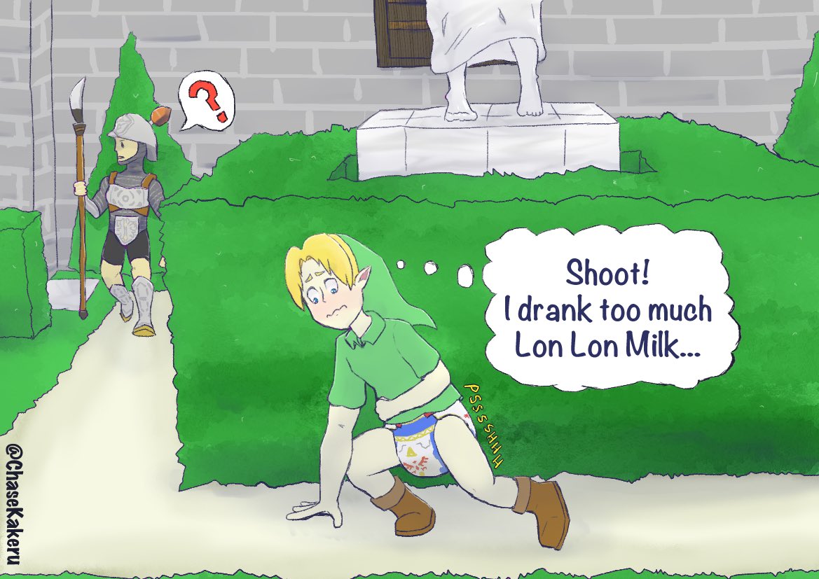 ChaseKakeru's tweet photo. Sneaking into Hyrule Castle can be tough! Be sure the guards don’t hear you (or smell you) coming! #ChaseAB #ABDLart #ABDLstream https://t.co/jEfffDrv7p