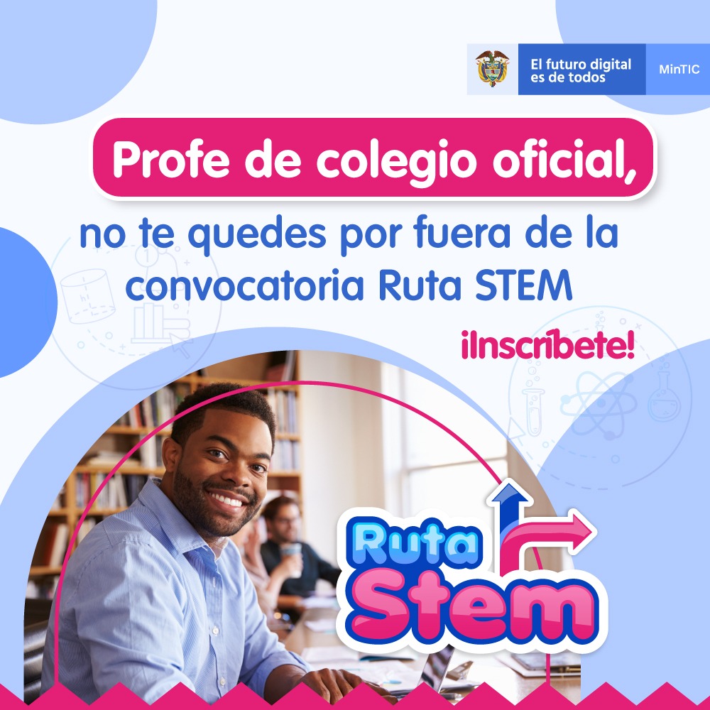 alcaldiapasto's tweet image. ¡Profe! Subirte a la #RutaSTEM 🇨🇴 es la mejor opción para desarrollar habilidades enfocadas en pensamiento crítico,🧠 computacional y creativo, permitiendo generar nuevos escenarios en el aula y en el aprendizaje de nuestros niños. Inscríbete en: 👇🏻

bit.ly/3uKQ00L