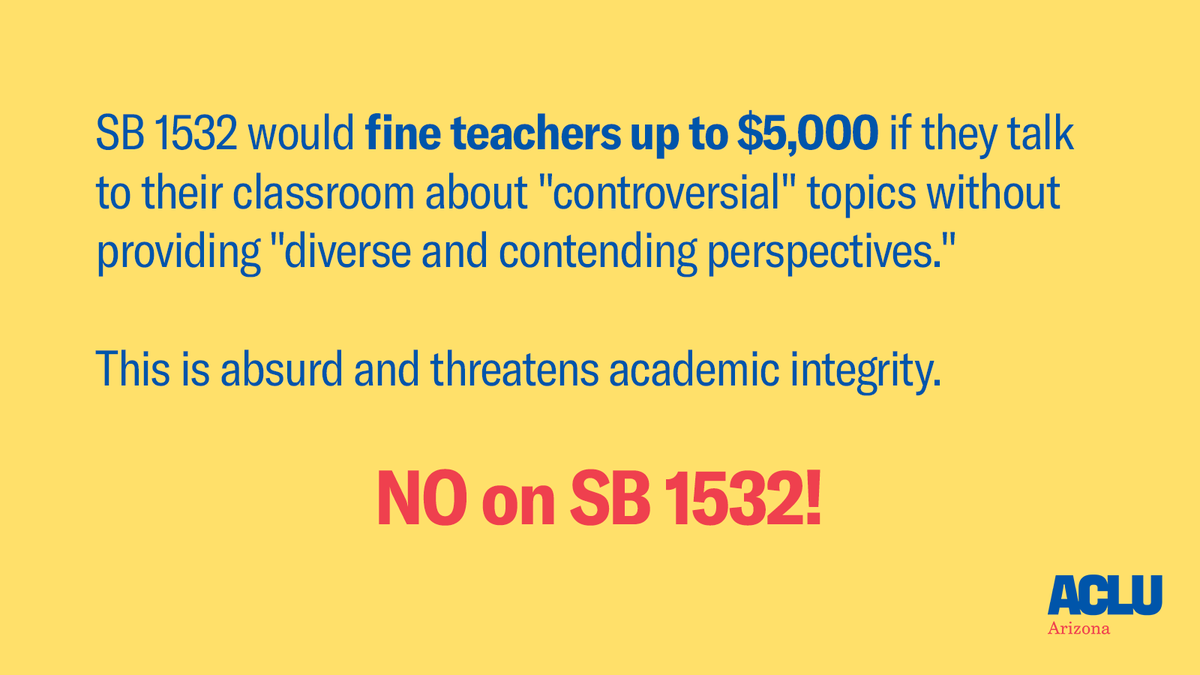 Teachers and school administrators deserve better. Contact lawmakers now and tell them to vote NO on SB 1532: action.aclu.org/send-message/a…