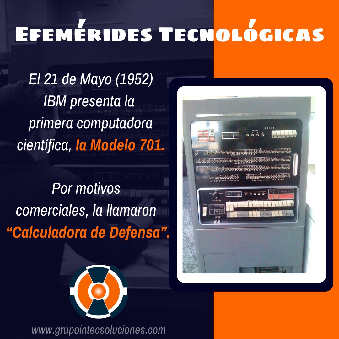 GrupoIntec's tweet photo. Durante 4 años de existencia se vendieron 19 unidades. Se desarrolló en el Laboratorio de IBM en Poughkeepsie (en el Estado de Nueva York). La #IBM701 #DefenseCalculator, computadora diseñada principalmente para el cálculo científico, se alquila por $15.000 al mes. https://t.co/nPjWniiZo7