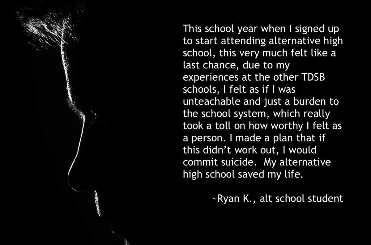 ALT SCHOOLS SAVE LIVES. Make sure our students aren't left without options. Sign the petition, share your story, and help save our alt schools. buff.ly/2R0uUwE